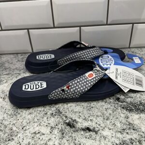 Hey Dude Women's Christi Flip Classic Sandal Women's 8 Navy Blue Stars American